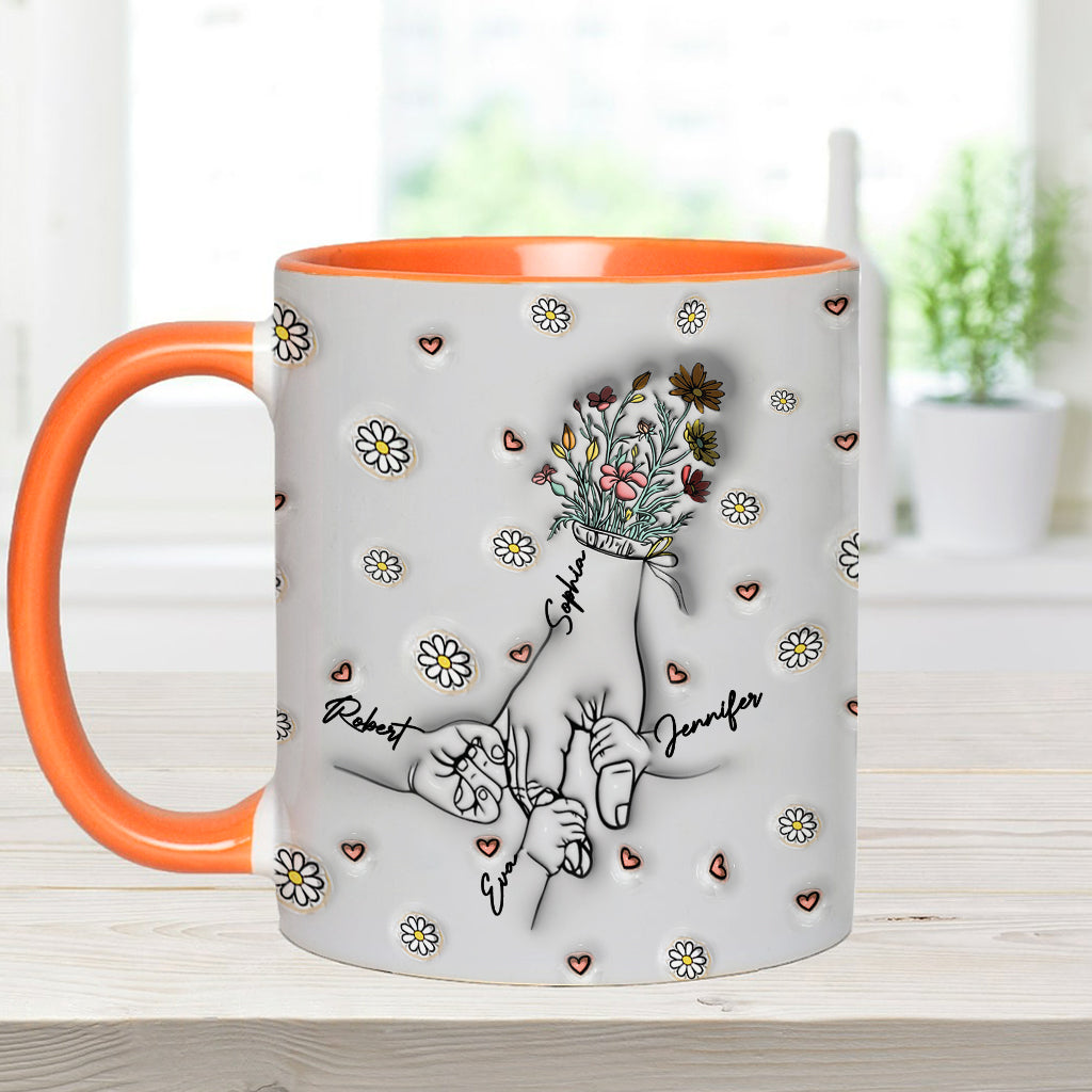 Holding Mom's Hand - Personalized Mother Accent Mug