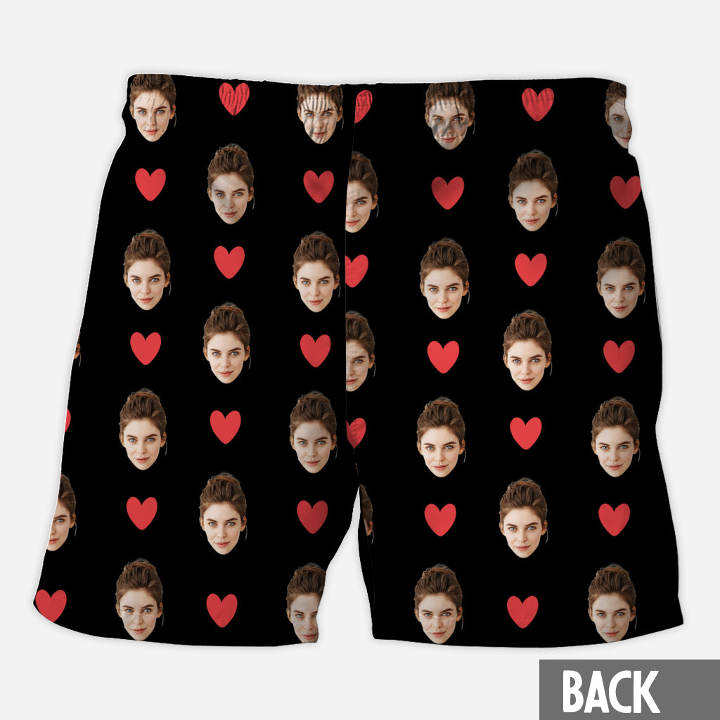 I Love My Hot Girlfriend - Personalized Couple Triangle Bikini Swimsuit And Men Shorts