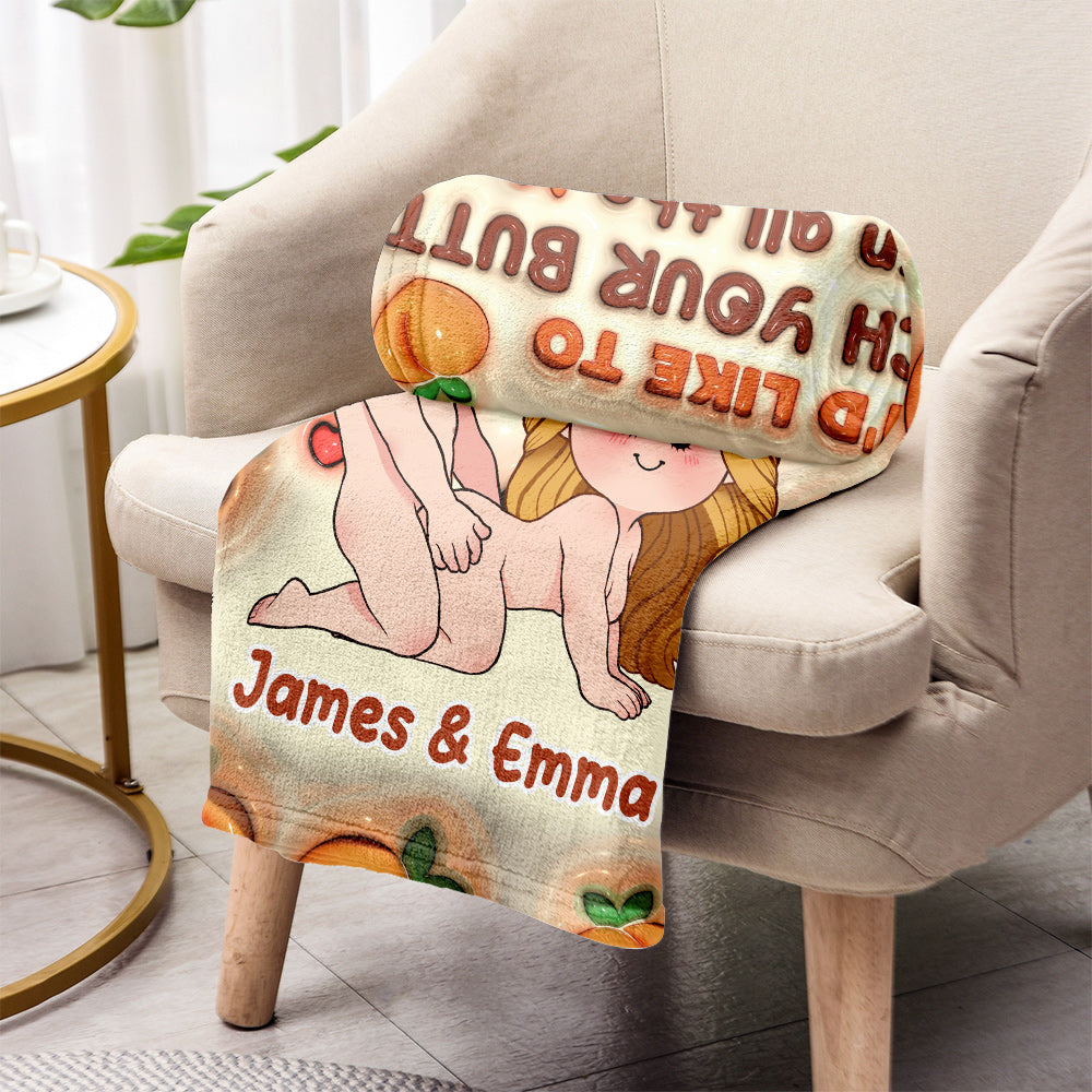 I'd Like To Touch You In All The Multiverses Inflated Peaches - Personalized Couple Blanket