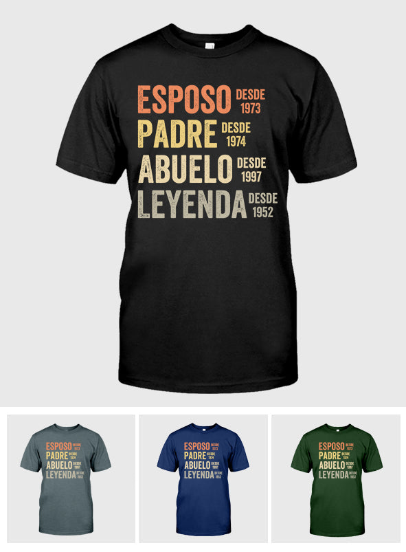 Esposo Padre Abuelo Leyenda - Personalized Father T-shirt And Hoodie