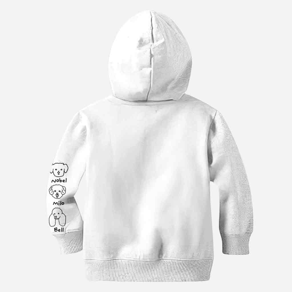 T-shirt personnalisé « Juste une fille qui aime les chiens » avec un motif de chien sur toute la surface