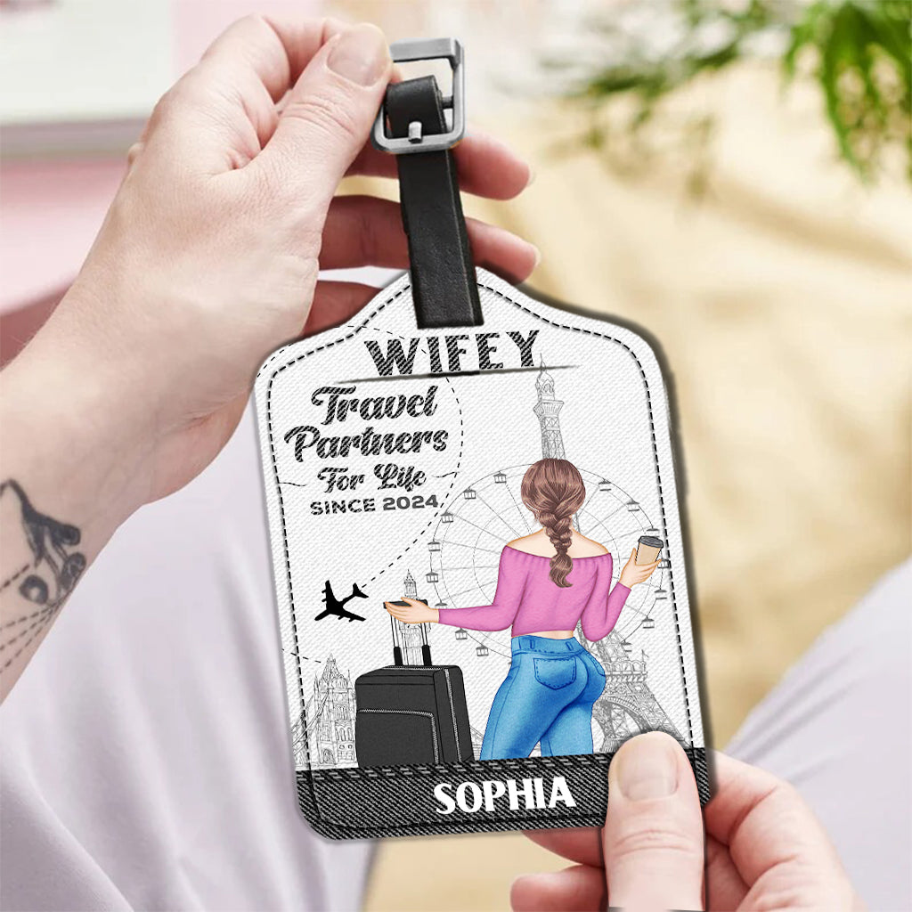 Travel Partners For Life - Personalized Travelling Leather Luggage Tag