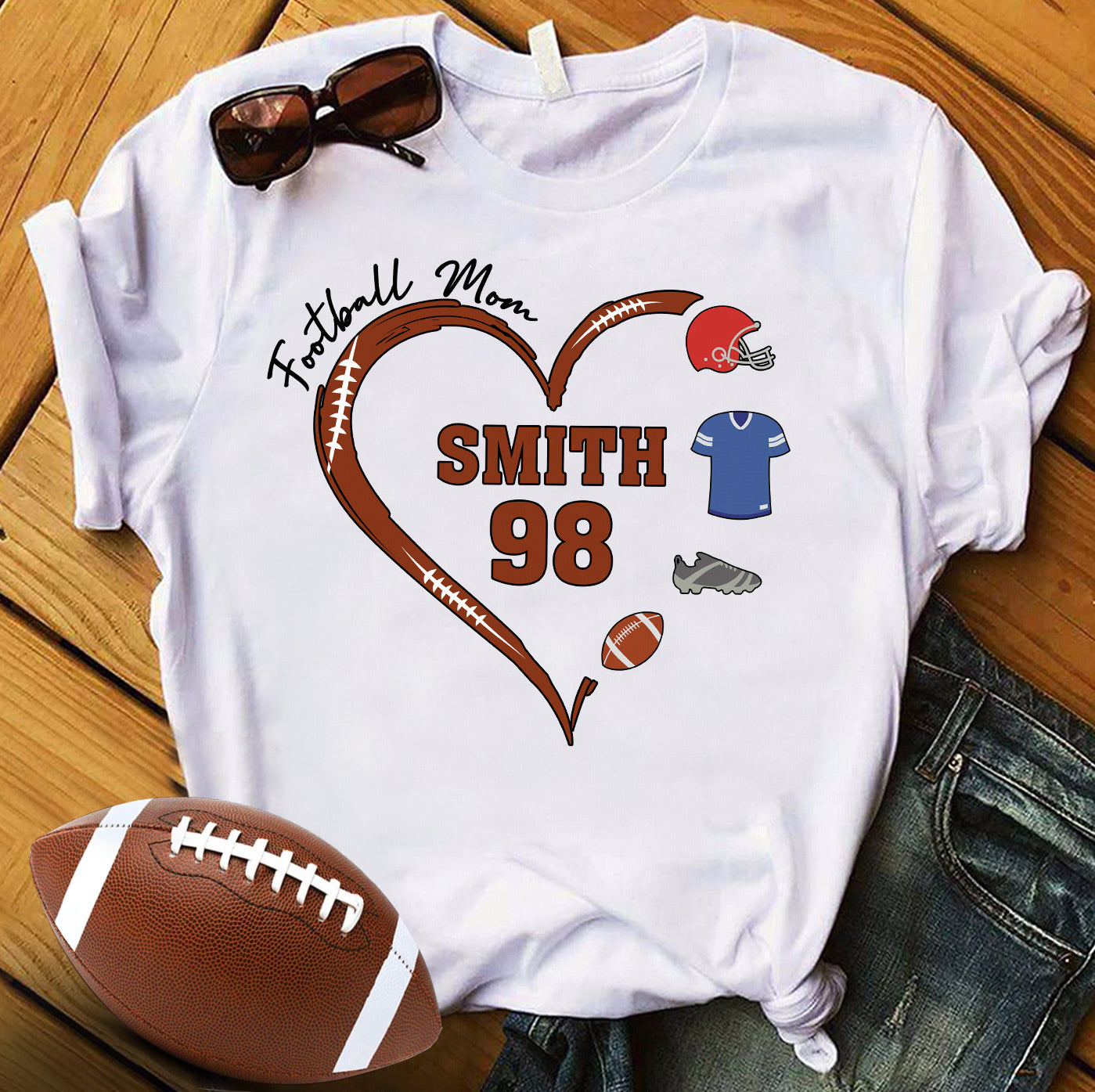 Fußballmama – Personalisiertes Fußball-T-Shirt und Hoodie