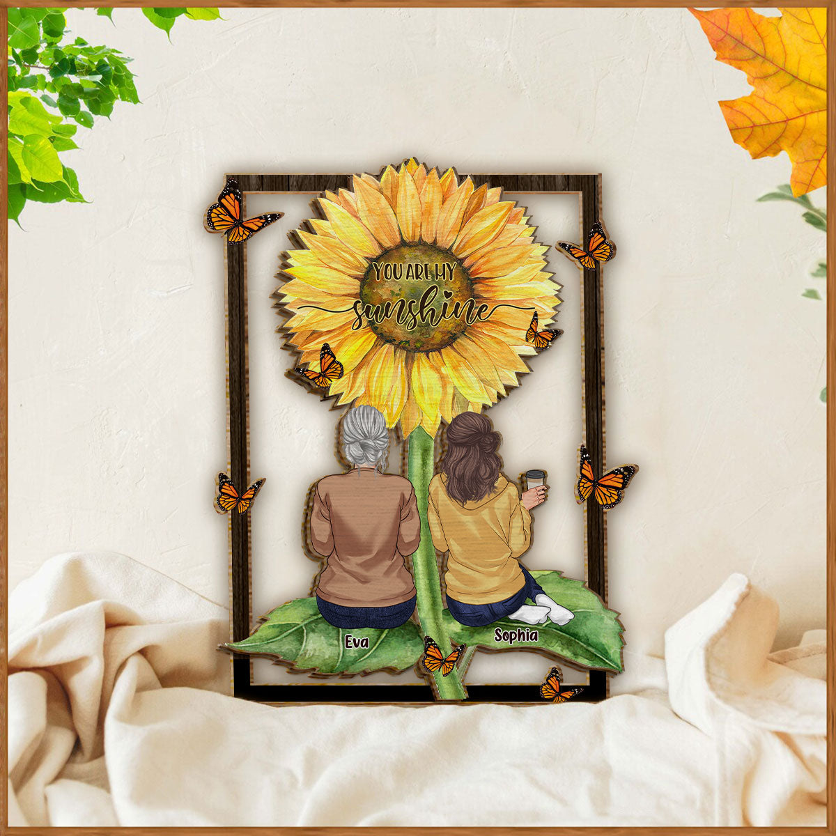 You Are My Sunshine - Personalized Mother 2 Layered Wood Sign / Wood Plaque