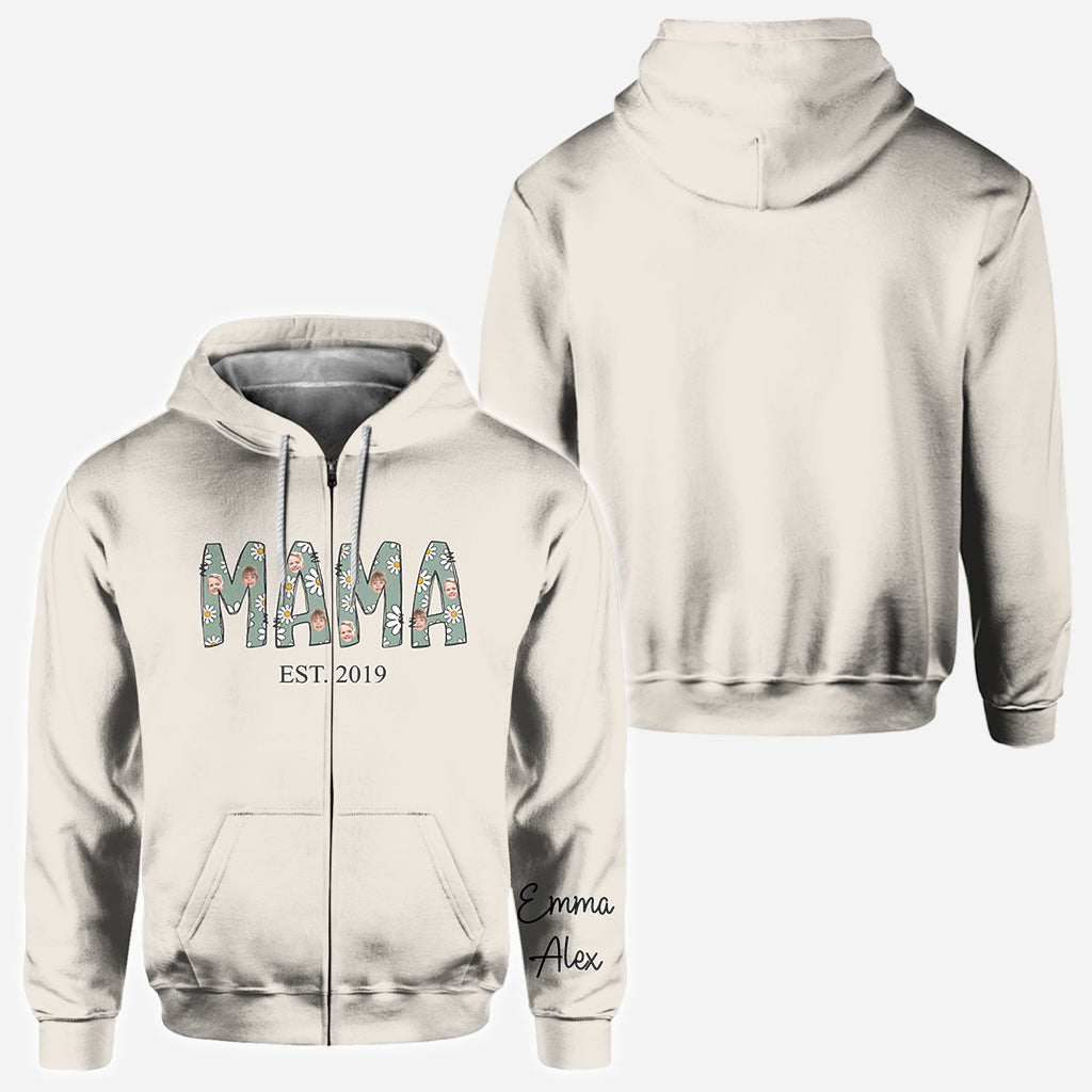 Mama Est. Photo Face Custom Daisy - Personalized Mother All Over Shirt