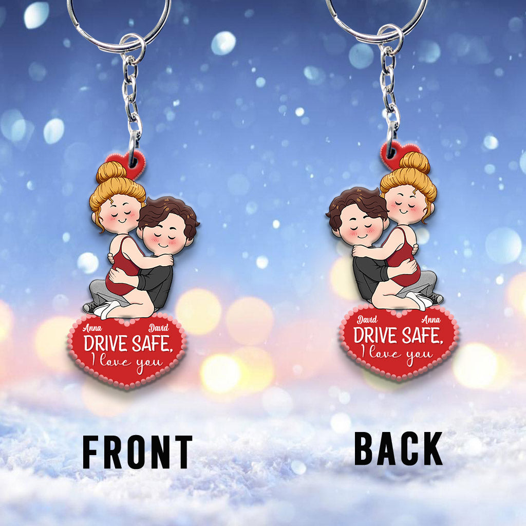Drive Safe I Love You - Personalized Couple Keychain