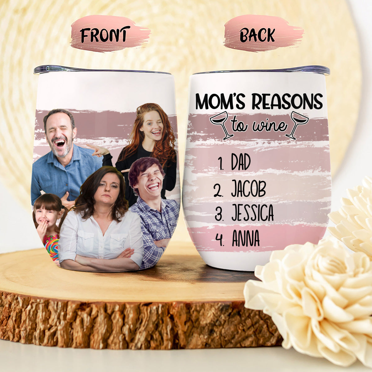 Mom's Reasons To Wine - Personalized Mother Wine Tumbler