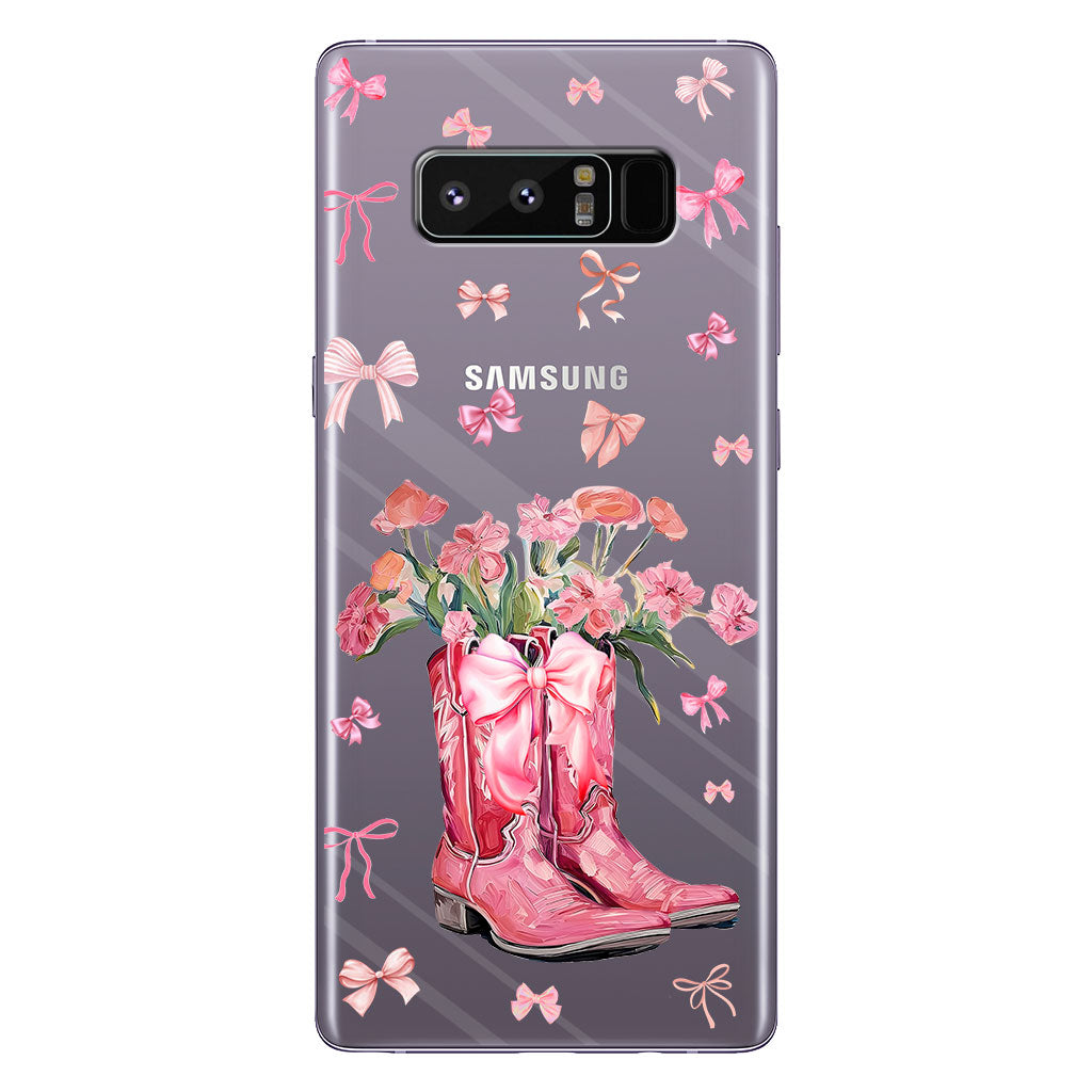 Cowgirl Boots Coquette - Personalized Horse Clear Phone Case