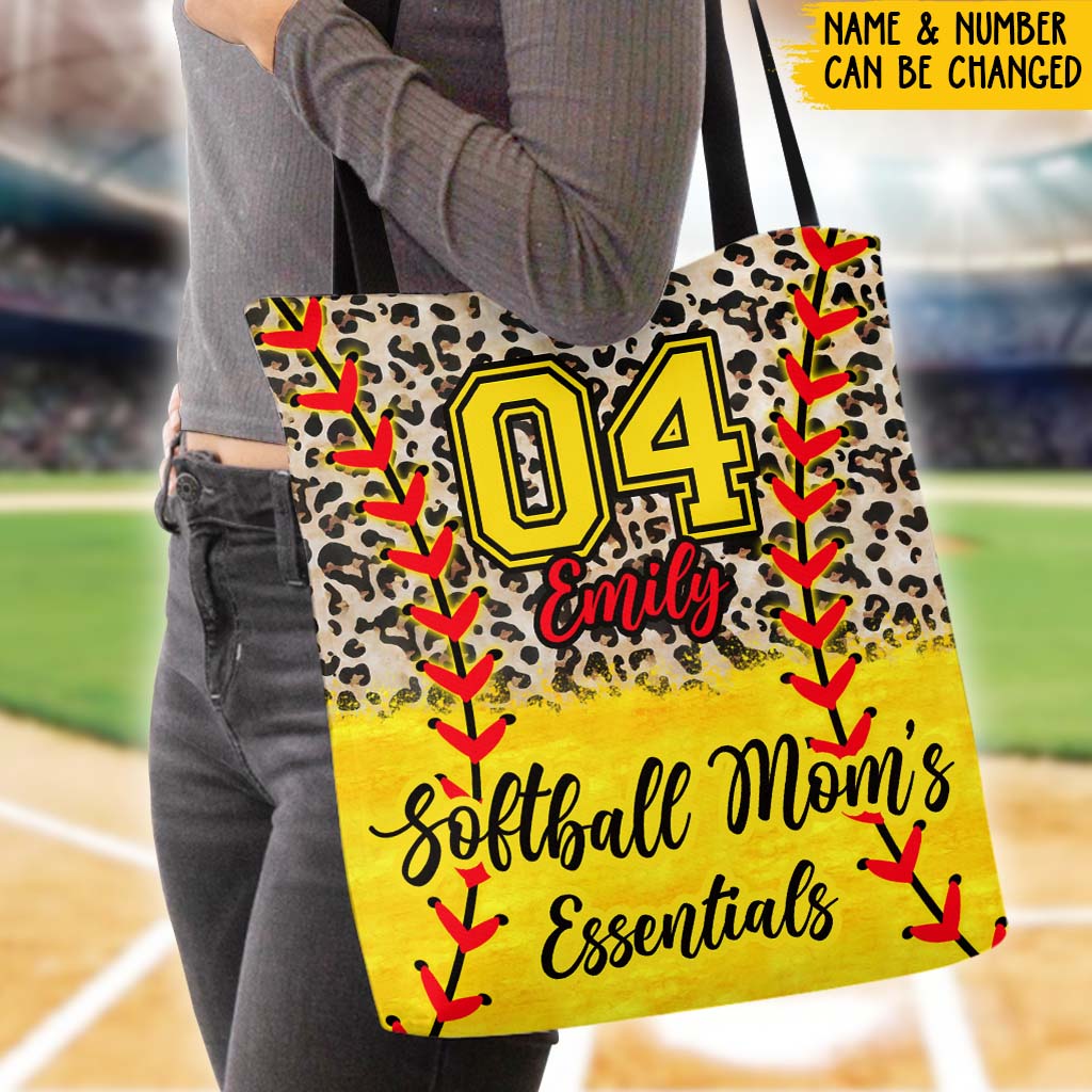 Softball Mom's Essentials - Personalized Softball Tote Bag