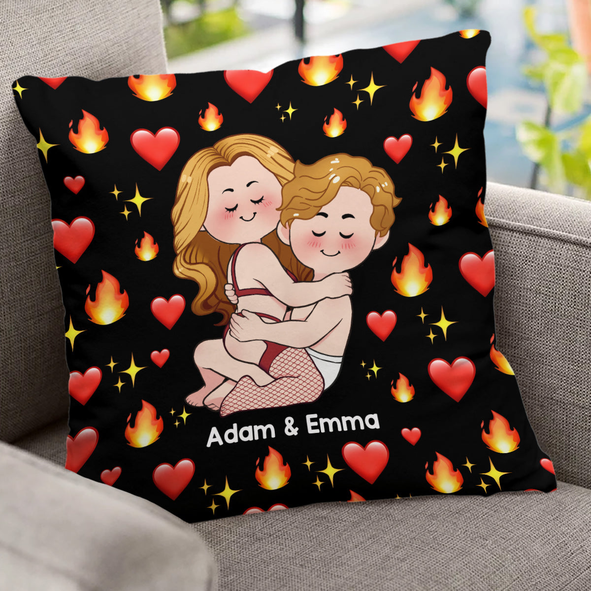 Thanks For Being So HOT - Personalized Couple Throw Pillow