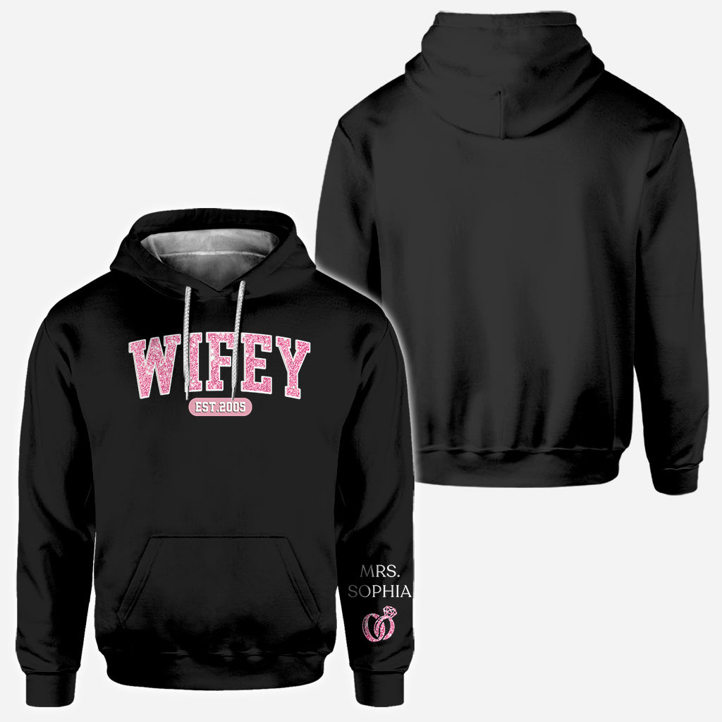 Wifey Est - Personalized Husband And Wife All Over Shirt