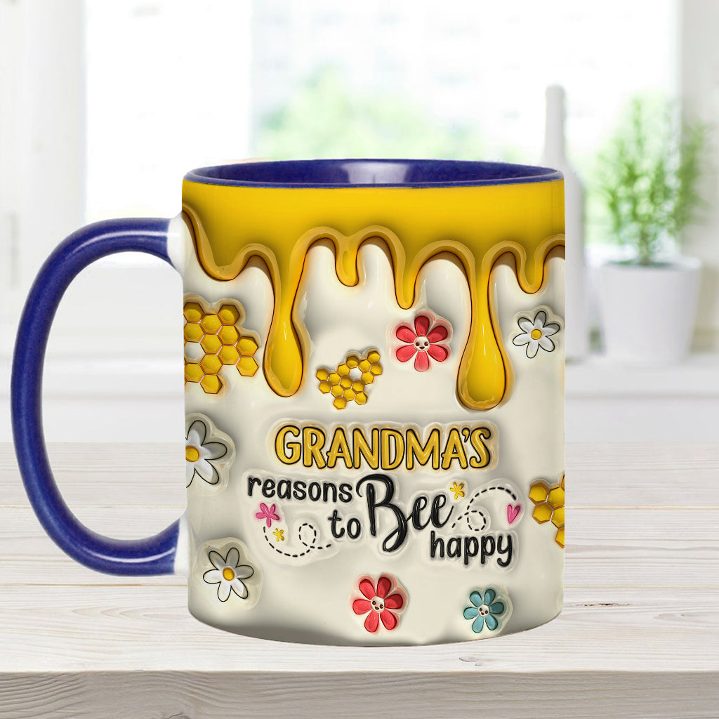 Omas Gründe, glücklich zu sein – Personalisierte Tasse mit Oma-Akzent