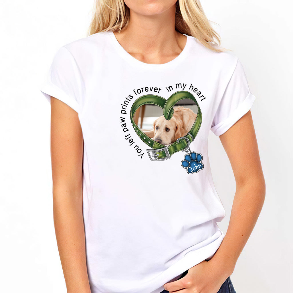 Tu as laissé des empreintes de pattes à jamais dans mon cœur - T-shirt et sweat à capuche personnalisés pour chien