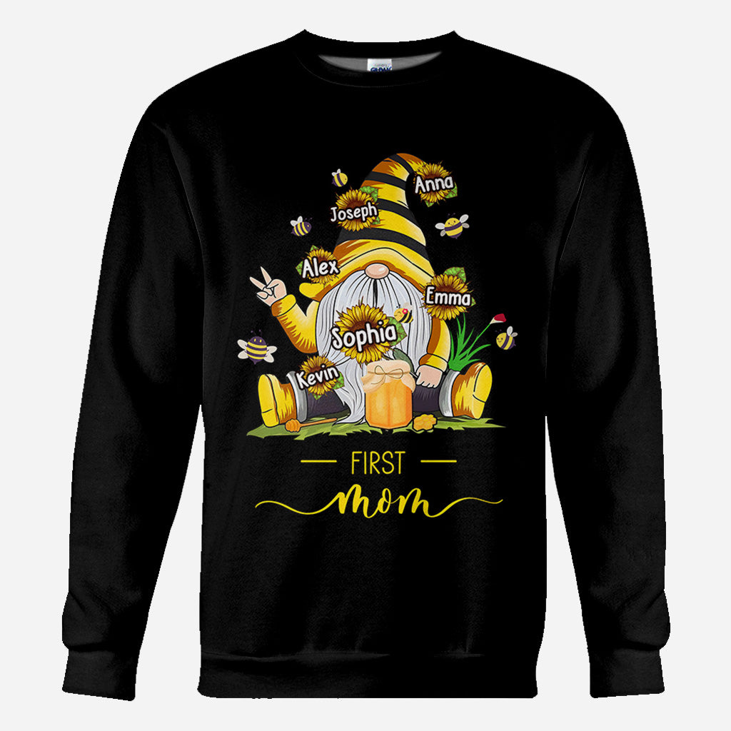 First Mother Now Grandma With Any Kid Name - Personalized Mother All Over Shirt