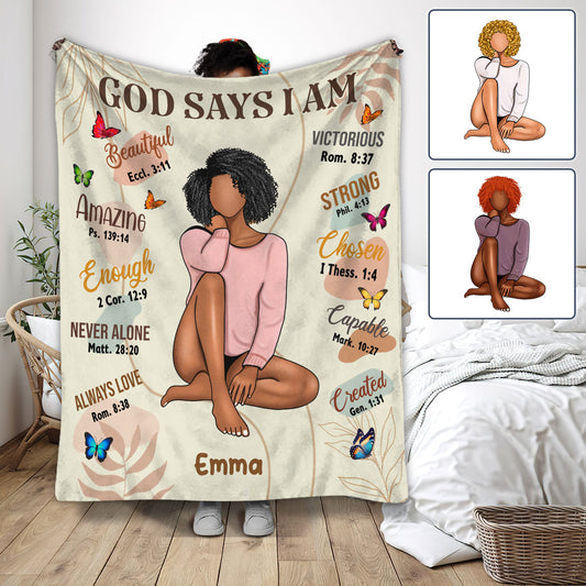 Dieu dit que je suis - Couverture afro-américaine personnalisée