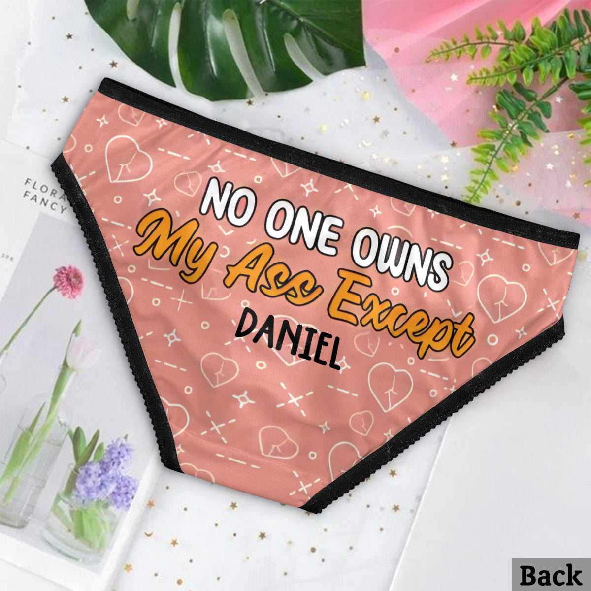 No One Owns My Ass Except You - Personalized Couple Lace Border Women Briefs
