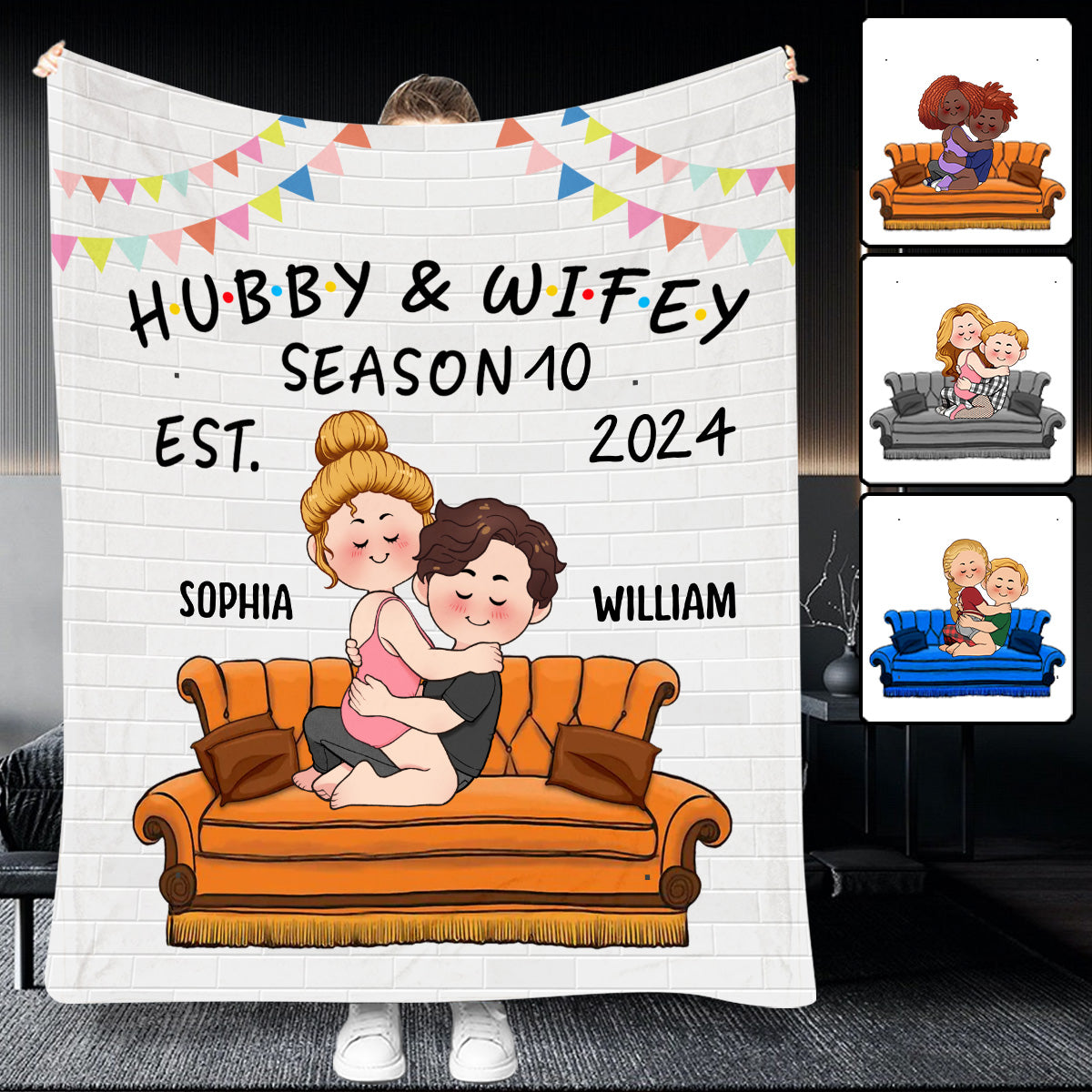Hubby & Wifey - Personalized Husband And Wife Blanket