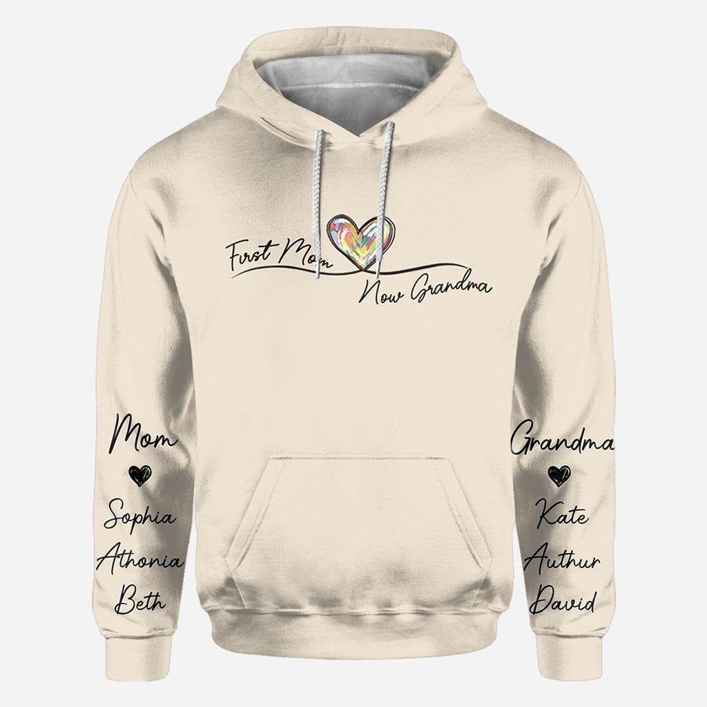 First Mom Now Grandma - Personalized Grandma All Over Shirt