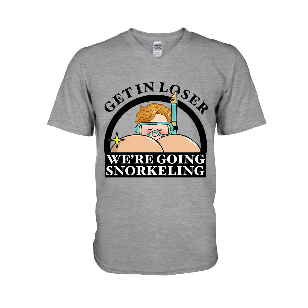 T-shirt et sweat à capuche humoristiques « Plongée sous-marine » personnalisés « Get In Loser Snorkeler » -