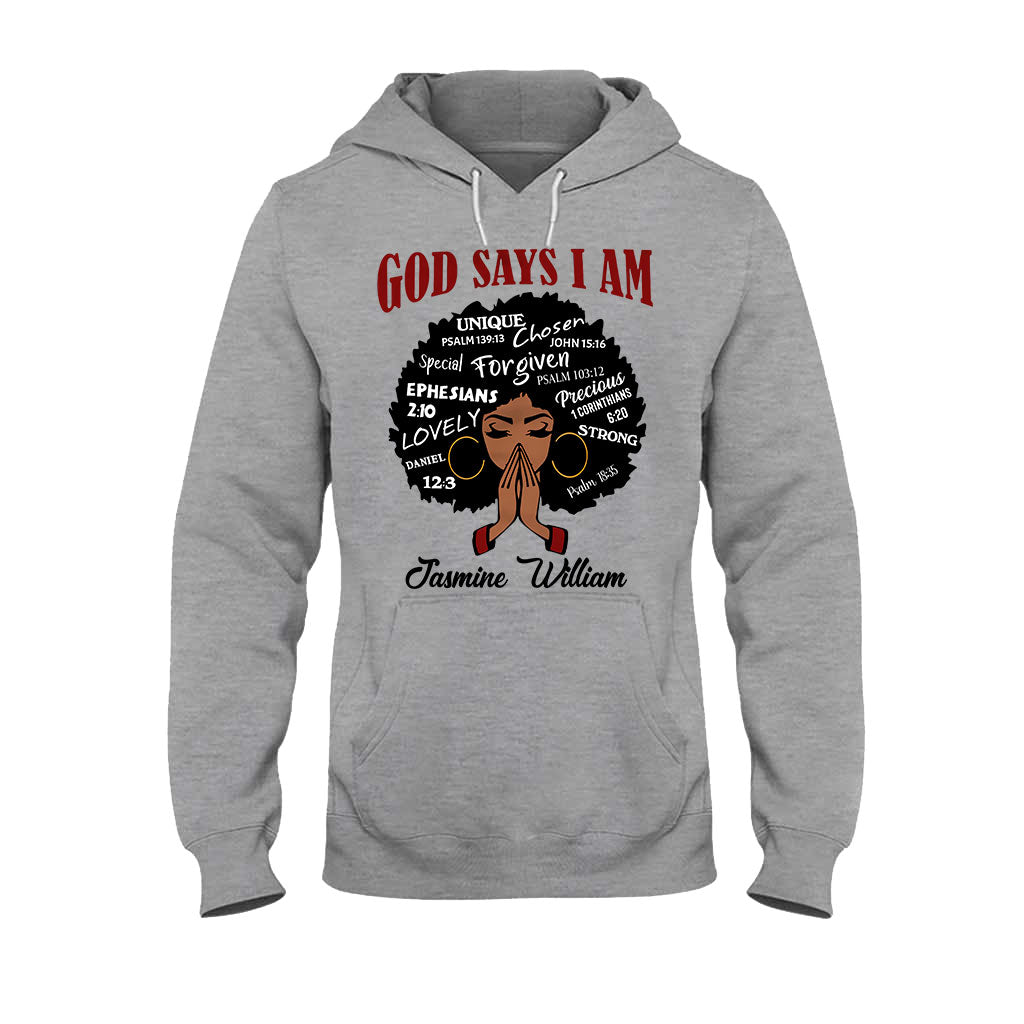 Dieu dit que je suis - T-shirt et sweat à capuche personnalisés pour afro-américains