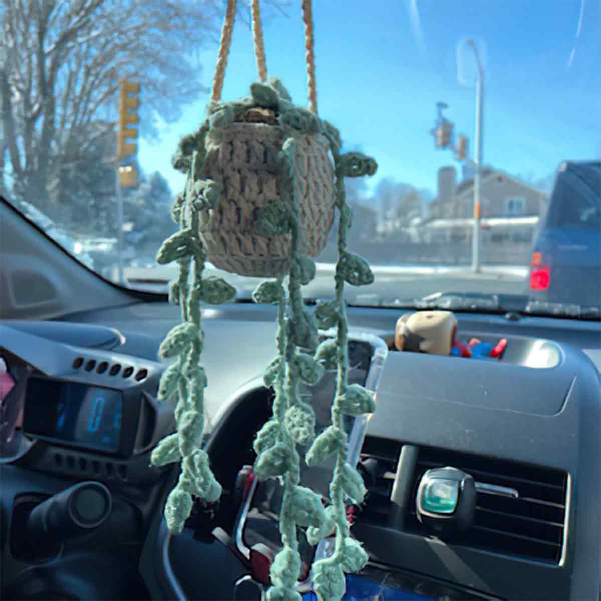 N'importe quel message - Décoration de voiture en forme de plante au crochet