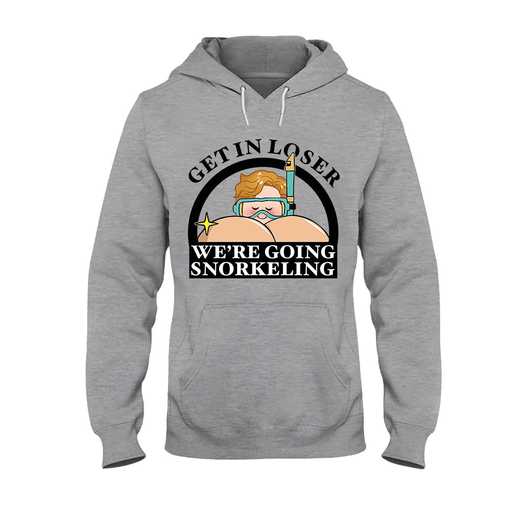 T-shirt et sweat à capuche humoristiques « Plongée sous-marine » personnalisés « Get In Loser Snorkeler » -