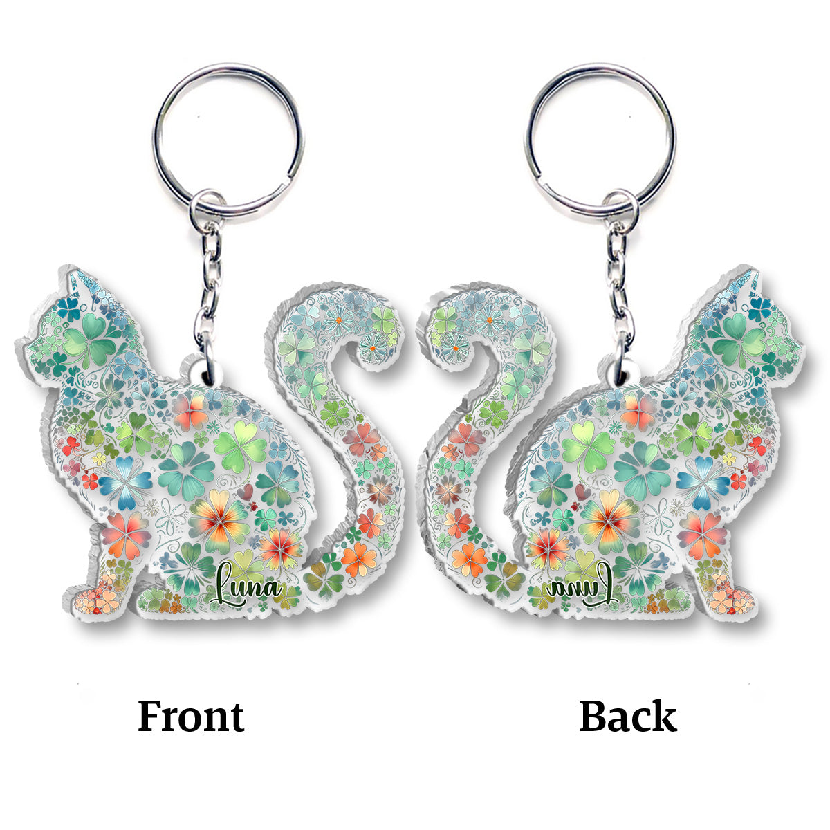 Lucky Cat - Personalized Cat Keychain