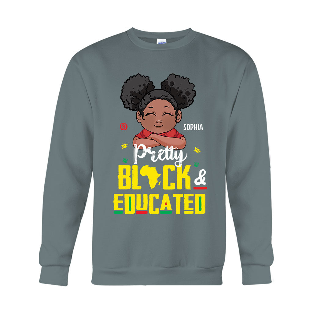 Hübsch, schwarz und gebildet – personalisiertes T-Shirt und Hoodie für Afroamerikanerinnen
