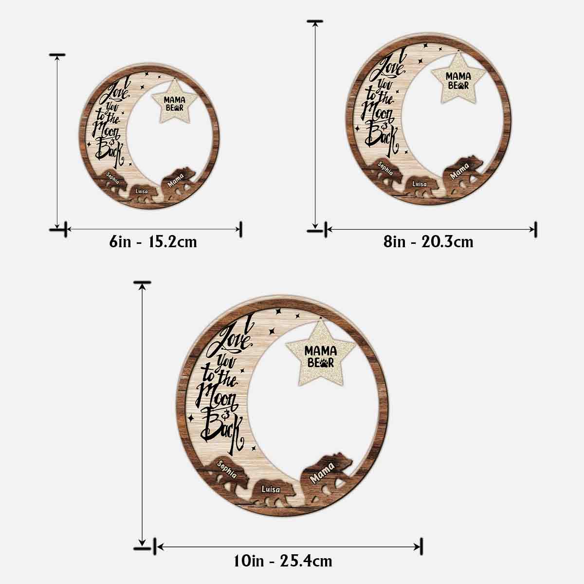 Mama Bear Custom Any Title - Personalized Mother 2 Layered Wood Sign / Wood Plaque