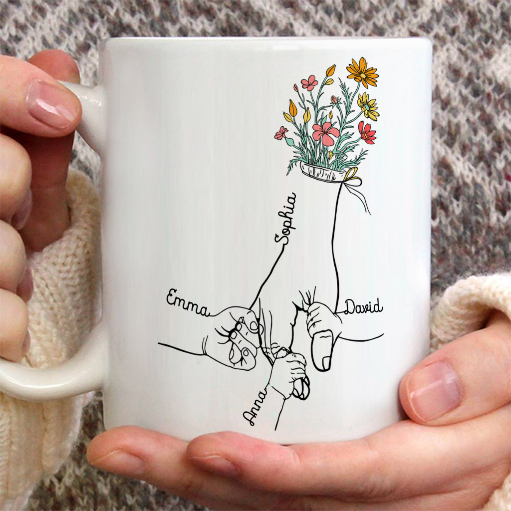 Holding Mom's Hand - Personalized Mother Mug