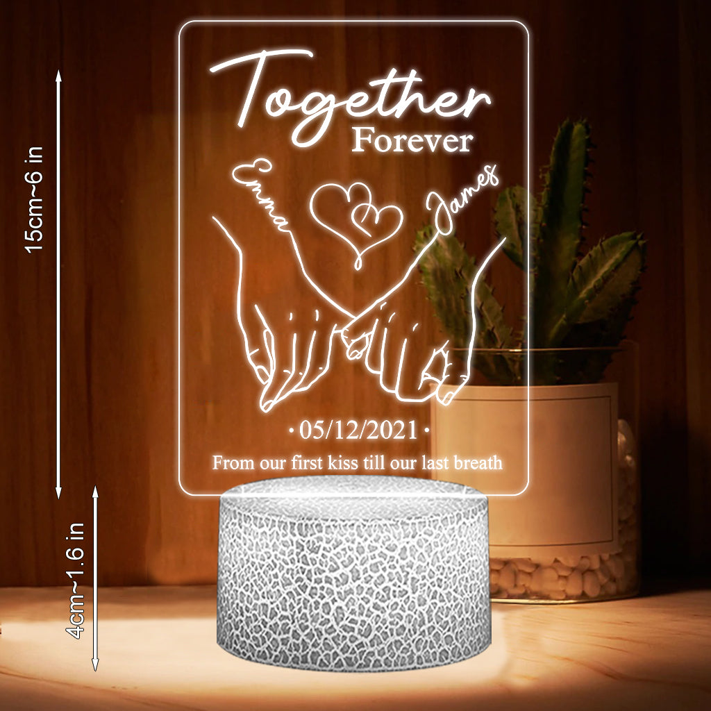 Together Forever - Personalized Couple Shaped Plaque Light Base