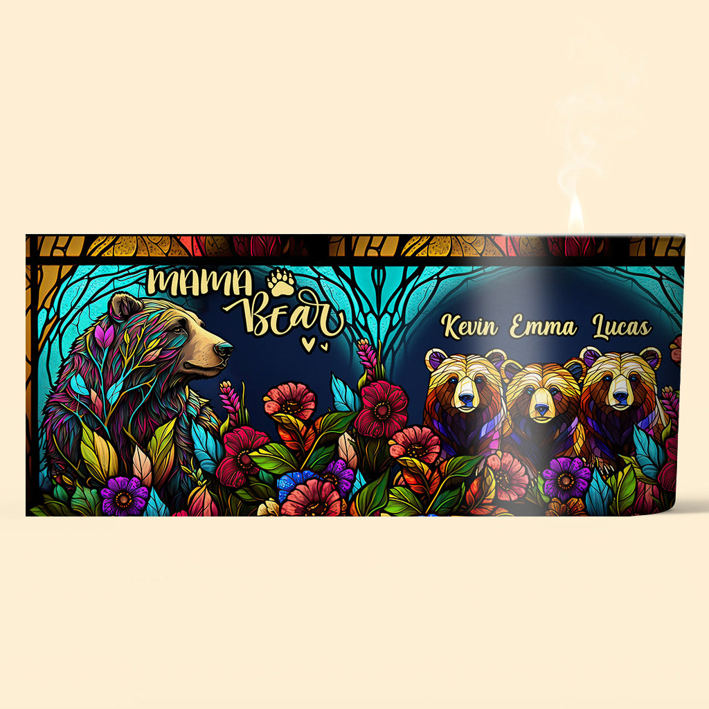 Mama Bear - Personalized Mother Candle With Wooden Lid