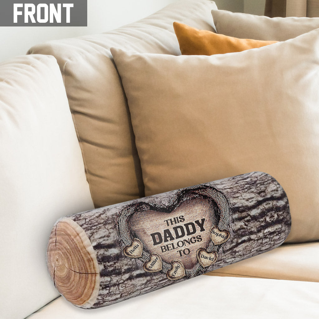 Any Title & Name Heart Belongs To - Personalized Father Shaped Pillow