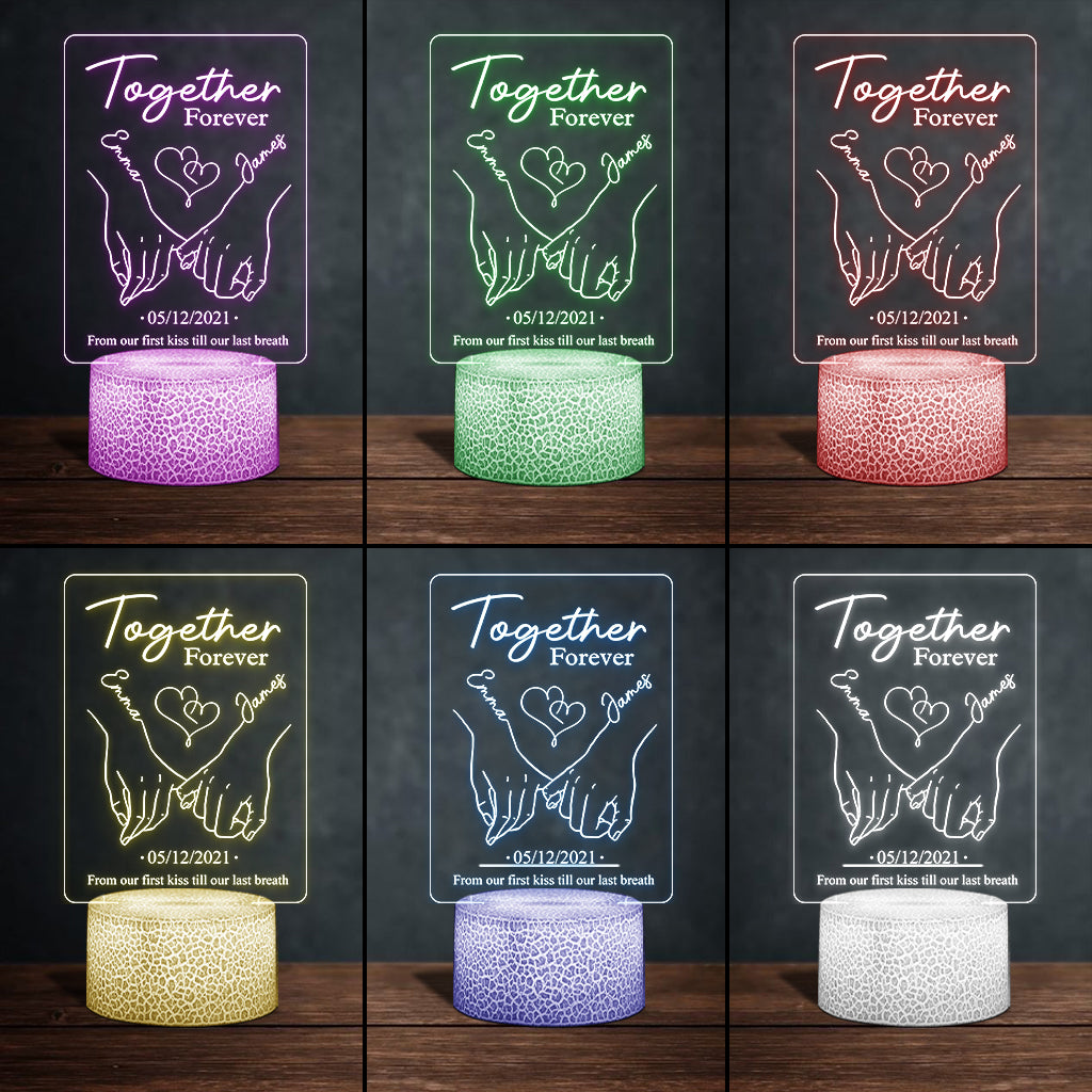 Together Forever - Personalized Couple Shaped Plaque Light Base