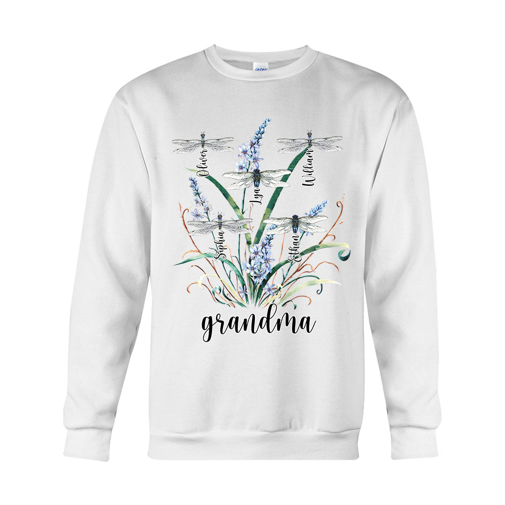 Grandma Mother Dragonfly - Personalized Grandma T-shirt And Hoodie