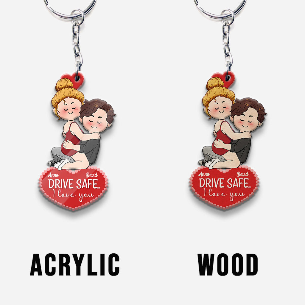 Drive Safe I Love You - Personalized Couple Keychain