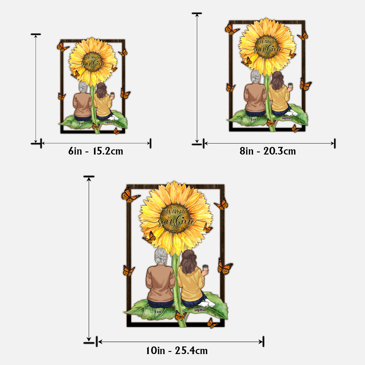You Are My Sunshine - Personalized Mother 2 Layered Wood Sign / Wood Plaque