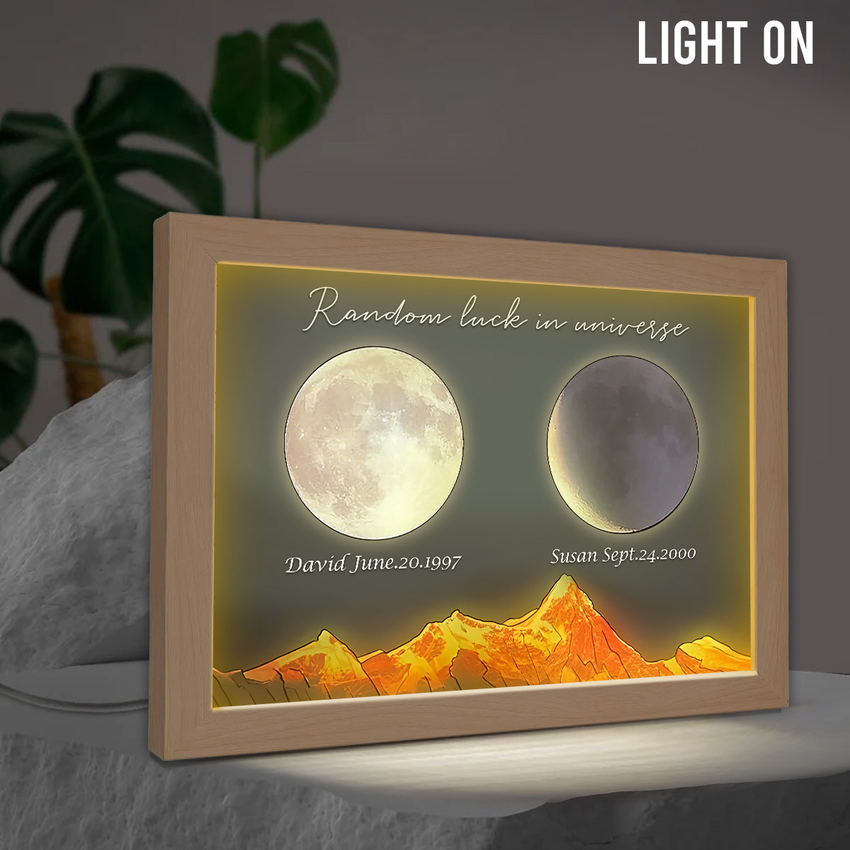 Random Luck In Universe - Personalized Couple Light Photo Frame