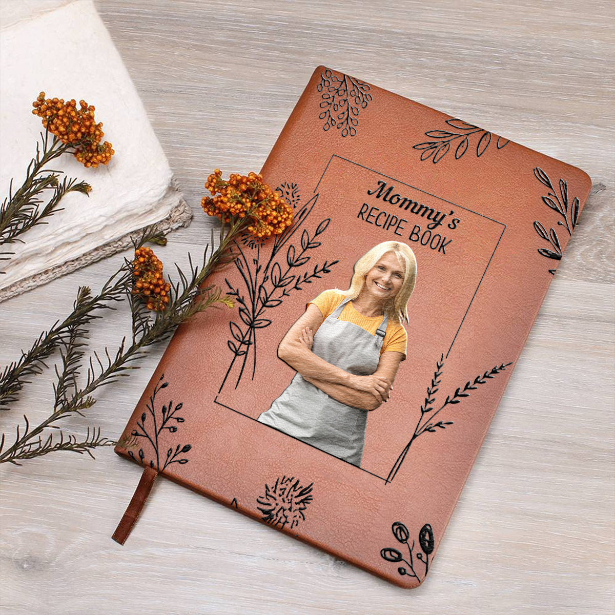 Mom's/ Grandma's/ Alice's... Recipe Book - Personalized Mother Leather Journal