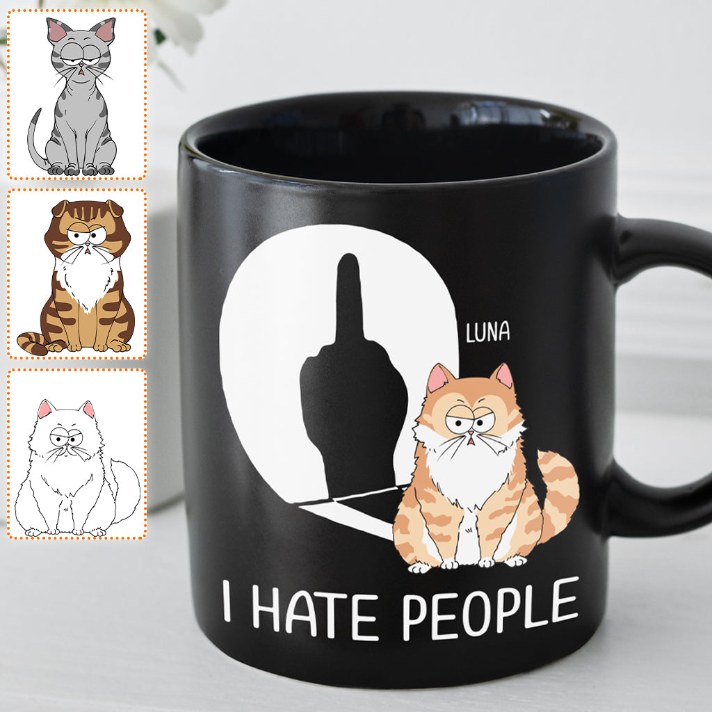 Je déteste les gens - Mug chat personnalisé