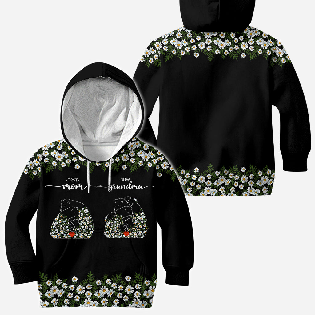 First Mom Now Grandma Bear Daisy - Personalized Grandma All Over Shirt