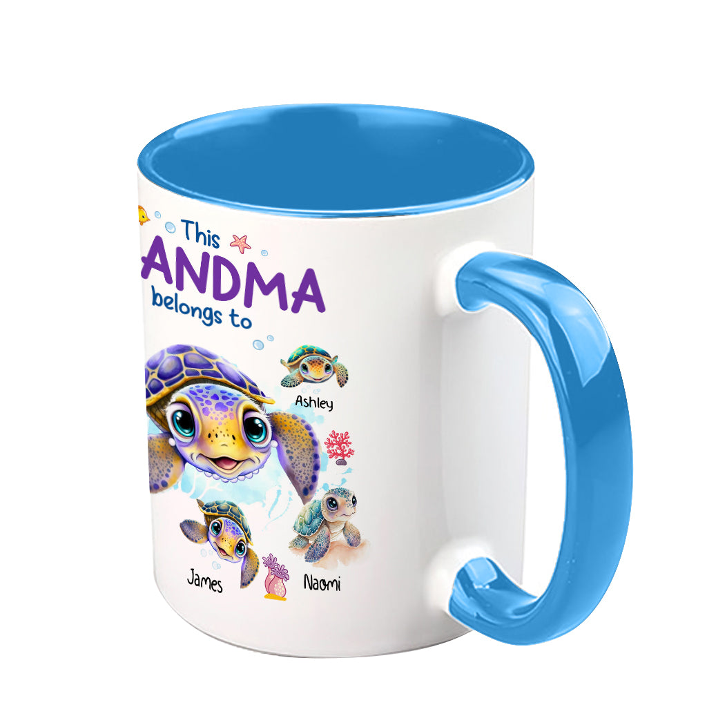 This Grandma Nana Gigi Belongs To - Personalized Grandma Accent Mug