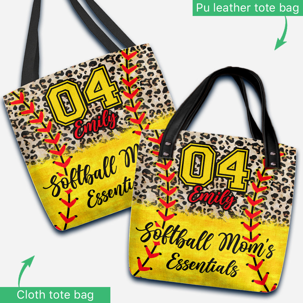 Softball Mom's Essentials - Personalized Softball Tote Bag