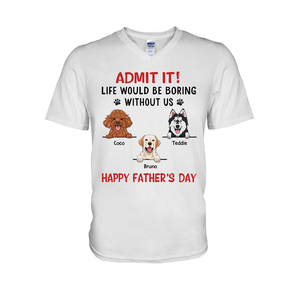 Happy Father's Day To The Best Dog Dad - Personalized Father T-shirt And Hoodie
