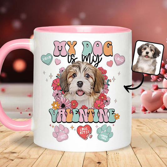 Mein Hund ist mein Valentinsschatz - Personalisierte Tasse mit Hundemotiv