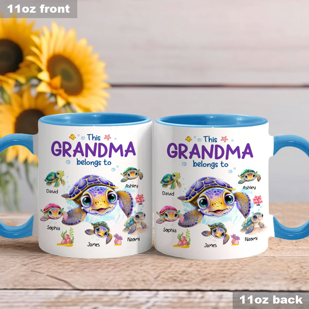 This Grandma Nana Gigi Belongs To - Personalized Grandma Accent Mug