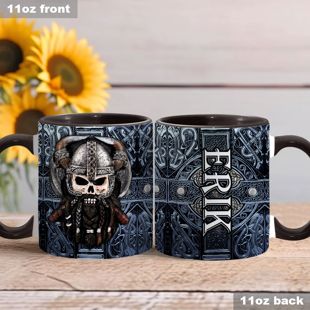 Stolzer Wikinger-Papa/Großvater – Personalisierte Tasse mit Wikinger-Akzent