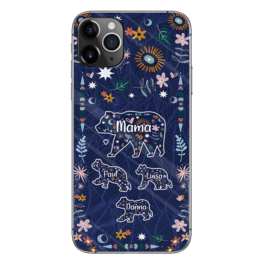 Mama Bear Floral - Personalized Mother Phone Case