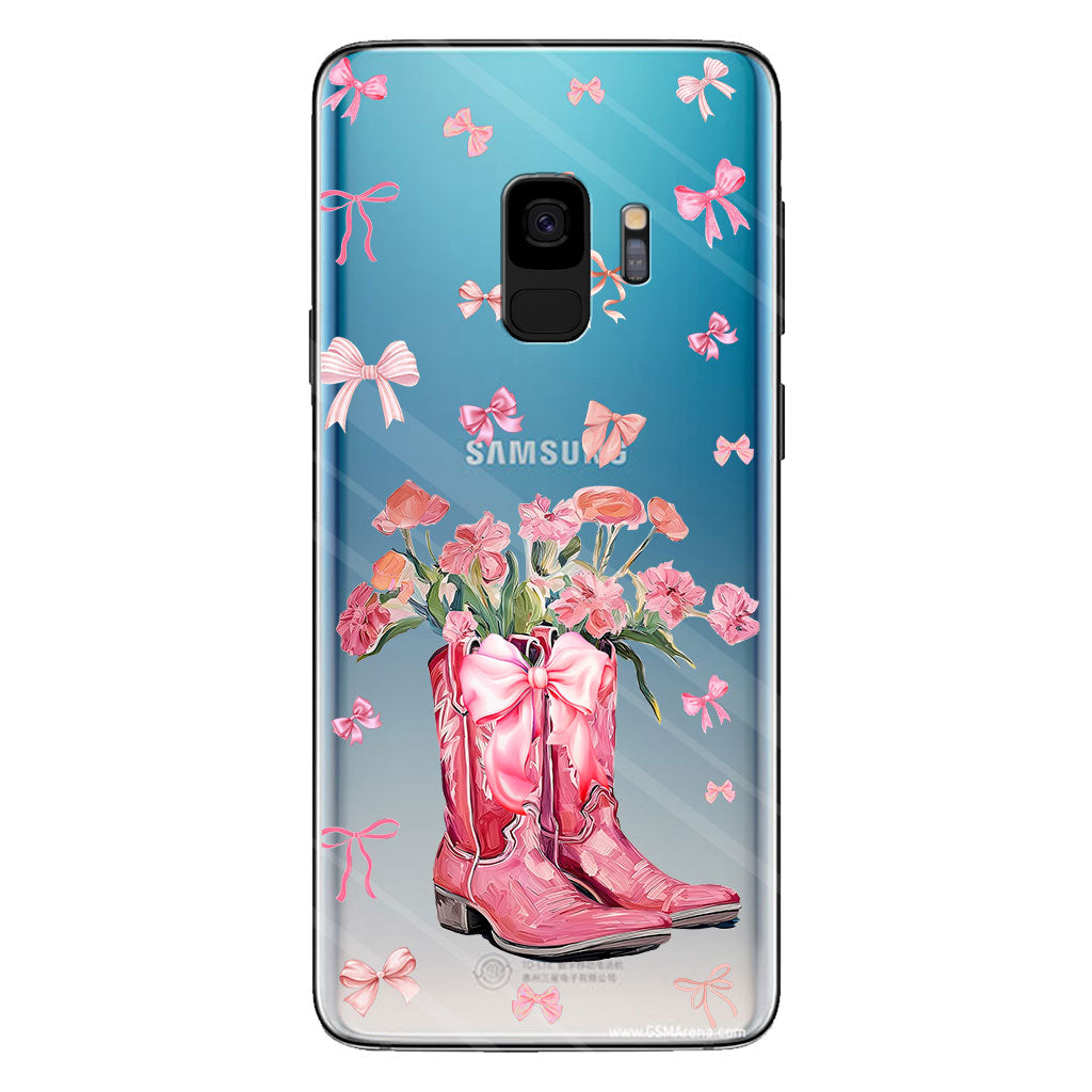 Cowgirl Boots Coquette - Personalized Horse Clear Phone Case