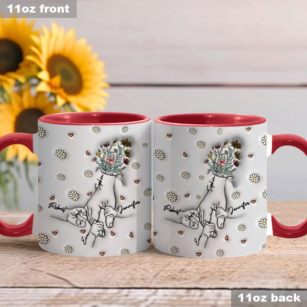 Holding Mom's Hand - Personalized Mother Accent Mug